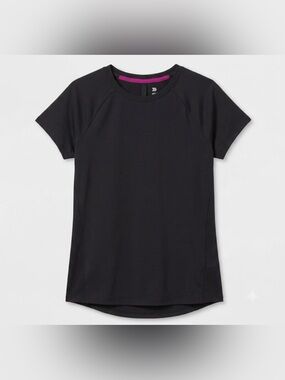 All In Motion | Black Athletic Stretchy Girl Tshirt | M